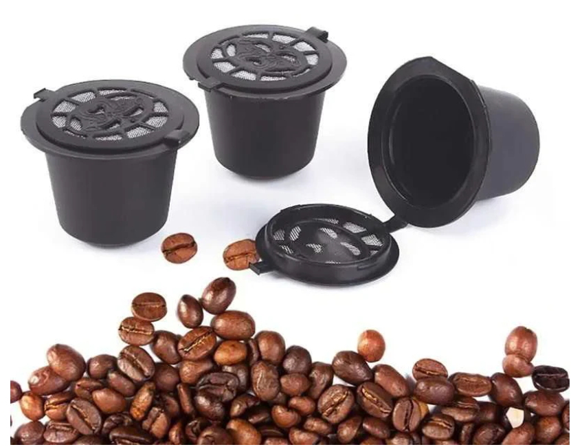 Cápsulas reutilizables compatibles para cafetera Nespresso, filtro de café  recargable con 1 cuchara, 1 cepillo, artículos para el hogar, 5 uds. -  AliExpress