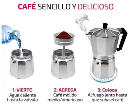 Cafetera Moka Italiana (9 tazas) ☕🧋🤎🥐