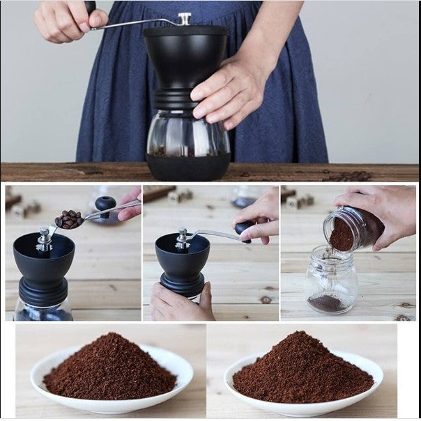 Molino manual de cafe (Doble recipiente) 🌱☕🧋🌿